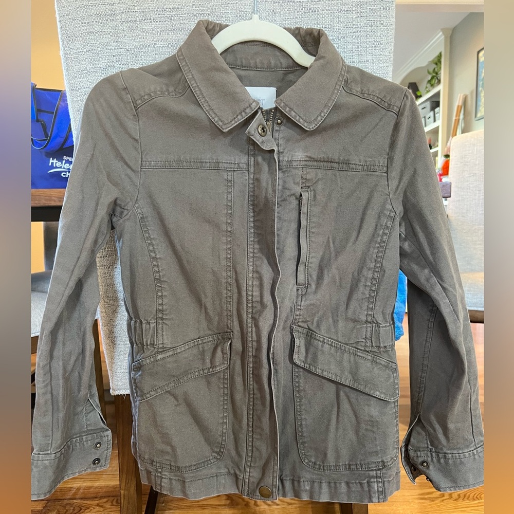 Loft army green jacket, small petite